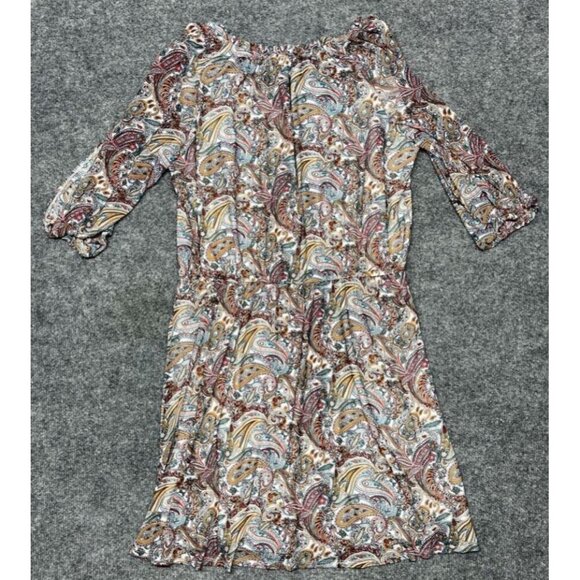 Per Seption Concept Dress Womens M Multicolor Paisley Fit & Flare Tassels - Picture 5 of 11